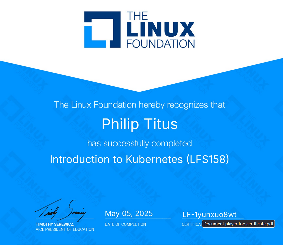 LFS 158: INTRODUCTION TO KUBERNETES